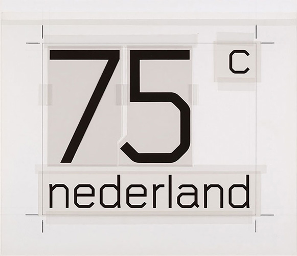 Wim Crouwel’s artwork ready for the Dutch Postage Stamps.