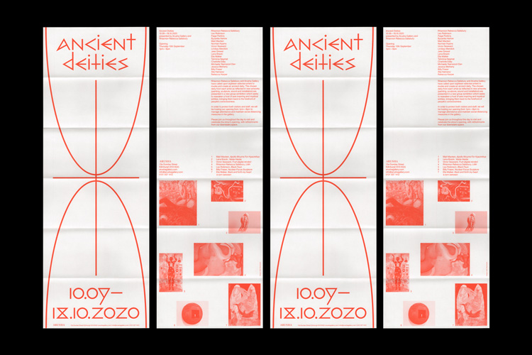 The Ancient Deities exhibition at The Arusha Gallery, using Architype Bill by Callin Macintosh.